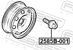 FEBEST Hjulbolt 2585B-001 for CITROËN/PEUGEOT GENERAL MOTORS ALFAROME/FIAT/LANCI