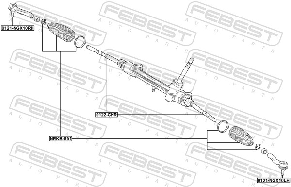 FEBEST Sporstangkugle 0121ngx10rh højre foraksel for TOYOTA