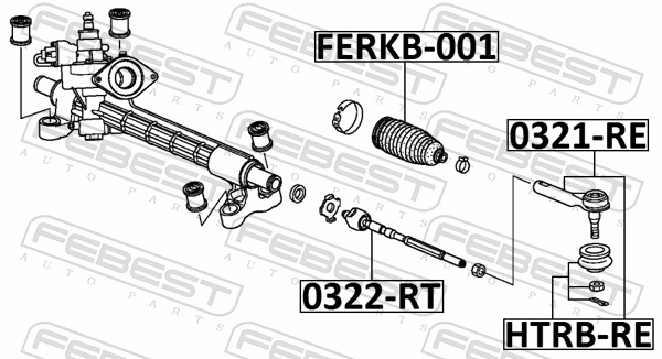 FEBEST Styrestang, inderste 0322rt foraksel for HONDA