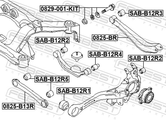 FEBEST Styrtkorrektionsskruesæt 0829-001-KIT for SUBARU