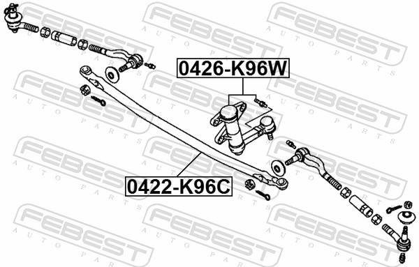 FEBEST Styrestang, inderste 0422k96c foraksel for MITSUBISHI