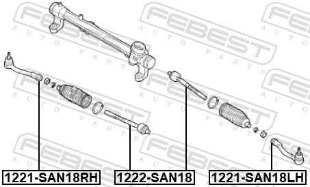 FEBEST Styrestang, inderste 1222-SAN18 foraksel for HYUNDAI