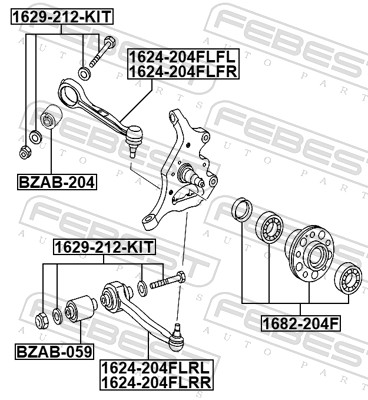 FEBEST Ophæng, bærearm bzab059 nede for MERCEDES-BENZ