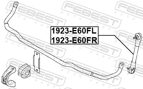 FEBEST Stang/led, stabilisator 1923-E60FR højre foraksel for BMW