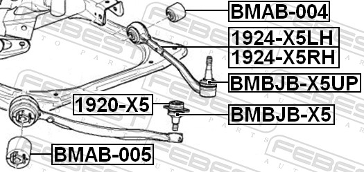 FEBEST Ophæng, bærearm bmab005 foraksel nede for BMW