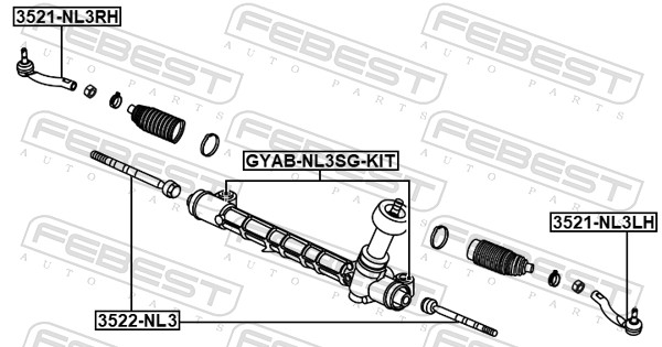 FEBEST Sporstangkugle 3521nl3rh højre foraksel for GEELY