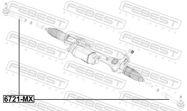 FEBEST Sporstangkugle 6721mx foraksel for TESLA