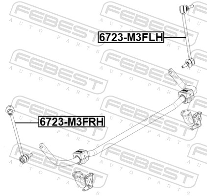 FEBEST Stang/led, stabilisator 6723-M3FRH højre foraksel for TESLA