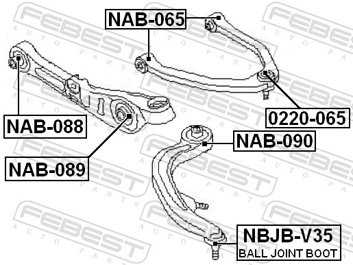 FEBEST Bærekugle 0220065 foraksel oppe for NISSAN