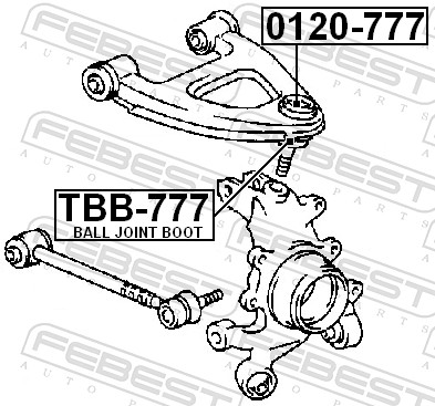 FEBEST Bærekugle 0120777 Bagaksel oppe for TOYOTA
