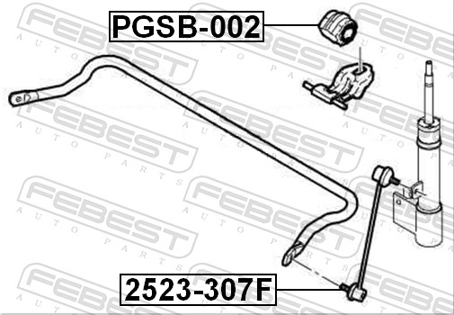 FEBEST Ophæng, stabilisator PGSB-002 foraksel for CITROËN/PEUGEOT