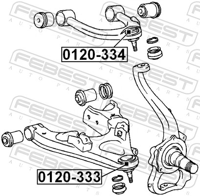 FEBEST Bærekugle 0120333 foraksel nede for TOYOTA