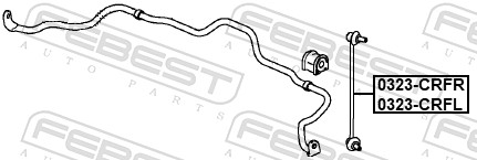 FEBEST Stang/led, stabilisator 0323-CRFR højre foraksel for HONDA