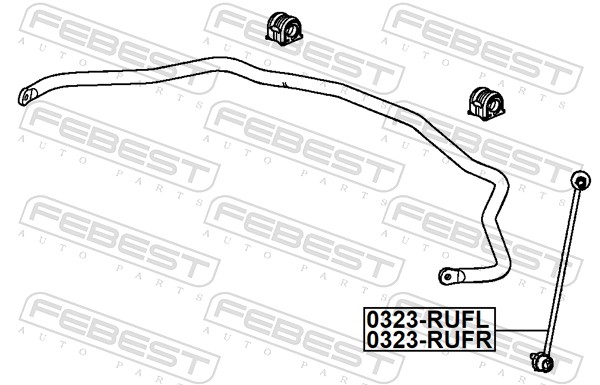 FEBEST Stang/led, stabilisator 0323rufr højre foraksel for HONDA