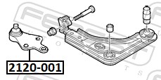 FEBEST Bærekugle 2120001 foraksel nede for FORD MAZDA