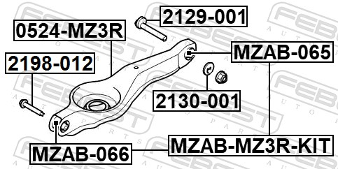 FEBEST Styrtkorrektionsskrue 2198012 for FORD