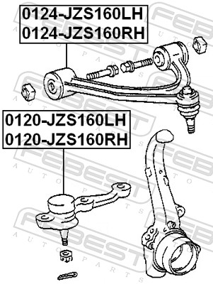 FEBEST Bærearm, hjulophæng 0124jzs160rh højre foraksel for TOYOTA