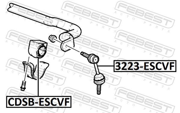 FEBEST Stang/led, stabilisator 3223-ESCVF foraksel for GENERAL MOTORS