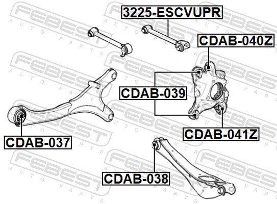 FEBEST Ophæng, bærearm cdab038 på indersiden for GENERAL MOTORS