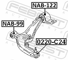 FEBEST Bærekugle 0220c24 foraksel nede for NISSAN