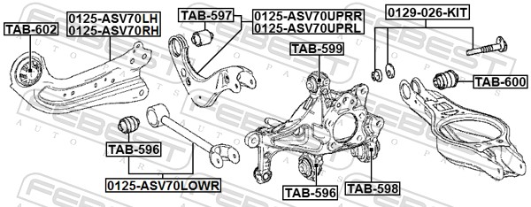 FEBEST Ophæng, bærearm tab598 Bagaksel nede for TOYOTA