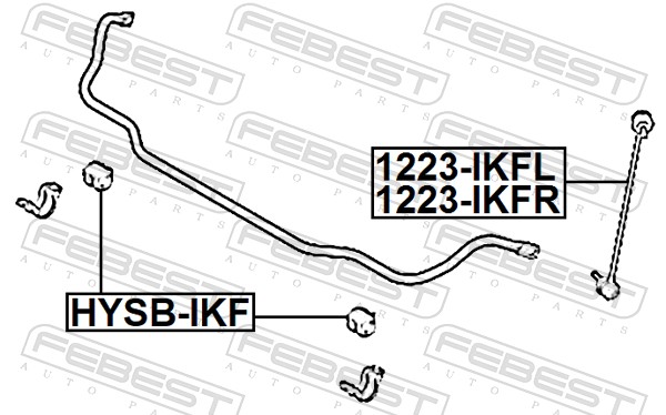FEBEST Stang/led, stabilisator 1223ikfl venstre foraksel for HYUNDAI