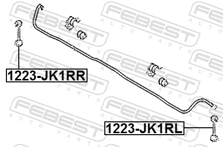 FEBEST Stang/led, stabilisator 1223-JK1RL Bagaksel venstre for HYUNDAI