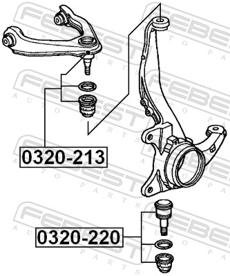 FEBEST Bærekugle 0320220 foraksel nede for HONDA