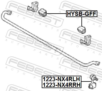 FEBEST Stang/led, stabilisator 1223-NX4RLH Bagaksel venstre for HYUNDAI