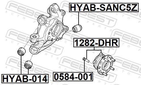 FEBEST Ophæng, bærearm hyab014 foran akslen for HYUNDAI