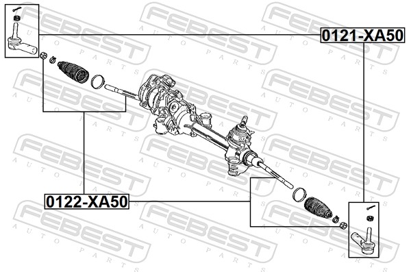 FEBEST Styrestang, inderste 0122xa50 foraksel for TOYOTA