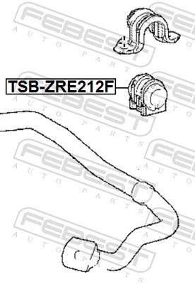 FEBEST Ophæng, stabilisator TSB-ZRE212F foraksel for TOYOTA