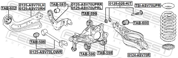 FEBEST Bærearm, hjulophæng 0125asv70lowr Bagaksel nede for TOYOTA CHANGAN