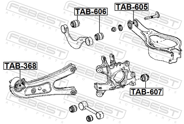 FEBEST Ophæng, bærearm tab605 på indersiden for TOYOTA