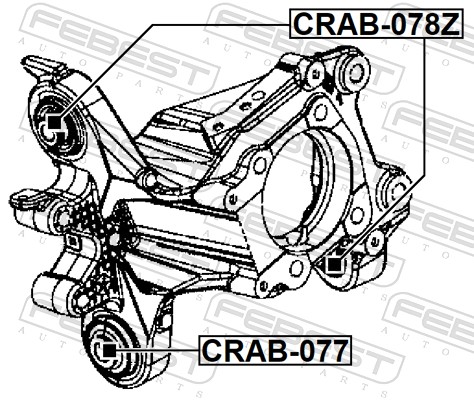 FEBEST Ophæng, bærearm CRAB-077 Bagaksel nede for CHRYSLER