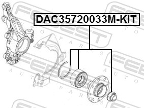 FEBEST Hjullejesæt dac35720033mkit foraksel for OPEL GENERAL MOTORS