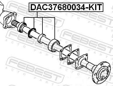 FEBEST Hjullejesæt dac37680034kit bagaksel for MITSUBISHI