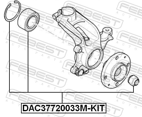 FEBEST Hjullejesæt dac37720033mkit foraksel for CITROËN/PEUGEOT