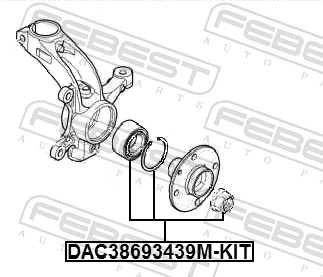 FEBEST Hjullejesæt dac38693439mkit foraksel for TOYOTA CITROËN/PEUGEOT