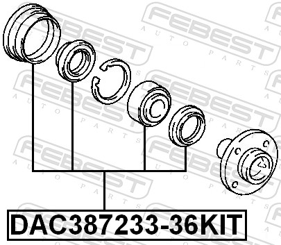 FEBEST Hjullejesæt dac38723336kit foraksel for TOYOTA