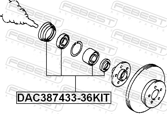 FEBEST Hjullejesæt dac38743336kit foraksel for TOYOTA