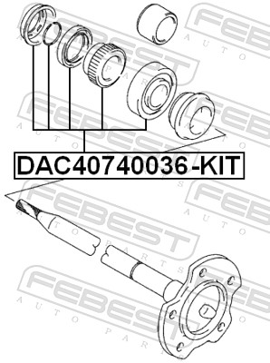 FEBEST Hjullejesæt dac40740036kit bagaksel for SUZUKI