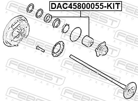 FEBEST Hjullejesæt DAC45800055-KIT bagaksel for FORD MAZDA NISSAN