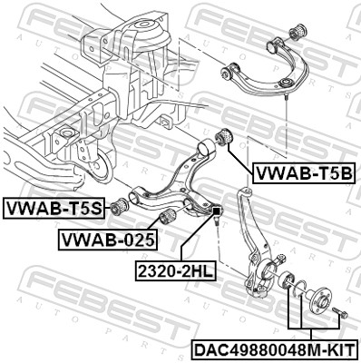 FEBEST Hjullejesæt dac49880048mkit foraksel for VAG
