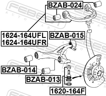 FEBEST Ophæng, bærearm bzab014 foraksel nede for MERCEDES-BENZ CHRYSLER
