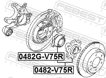 FEBEST Hjulnav 0482G-V75R bagaksel for MITSUBISHI