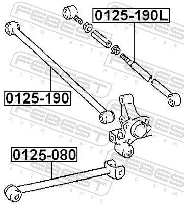 FEBEST Bærearm, hjulophæng 0125-080 Bagaksel nede for TOYOTA