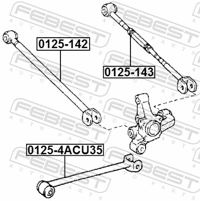 FEBEST Bærearm, hjulophæng 0125143 bagaksel for TOYOTA