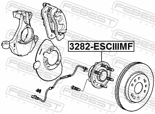 FEBEST Hjulnav 3282-ESCIIIMF foraksel for GENERAL MOTORS