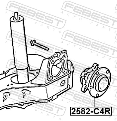 FEBEST Hjulnav 2582-C4R bagaksel for CITROËN/PEUGEOT